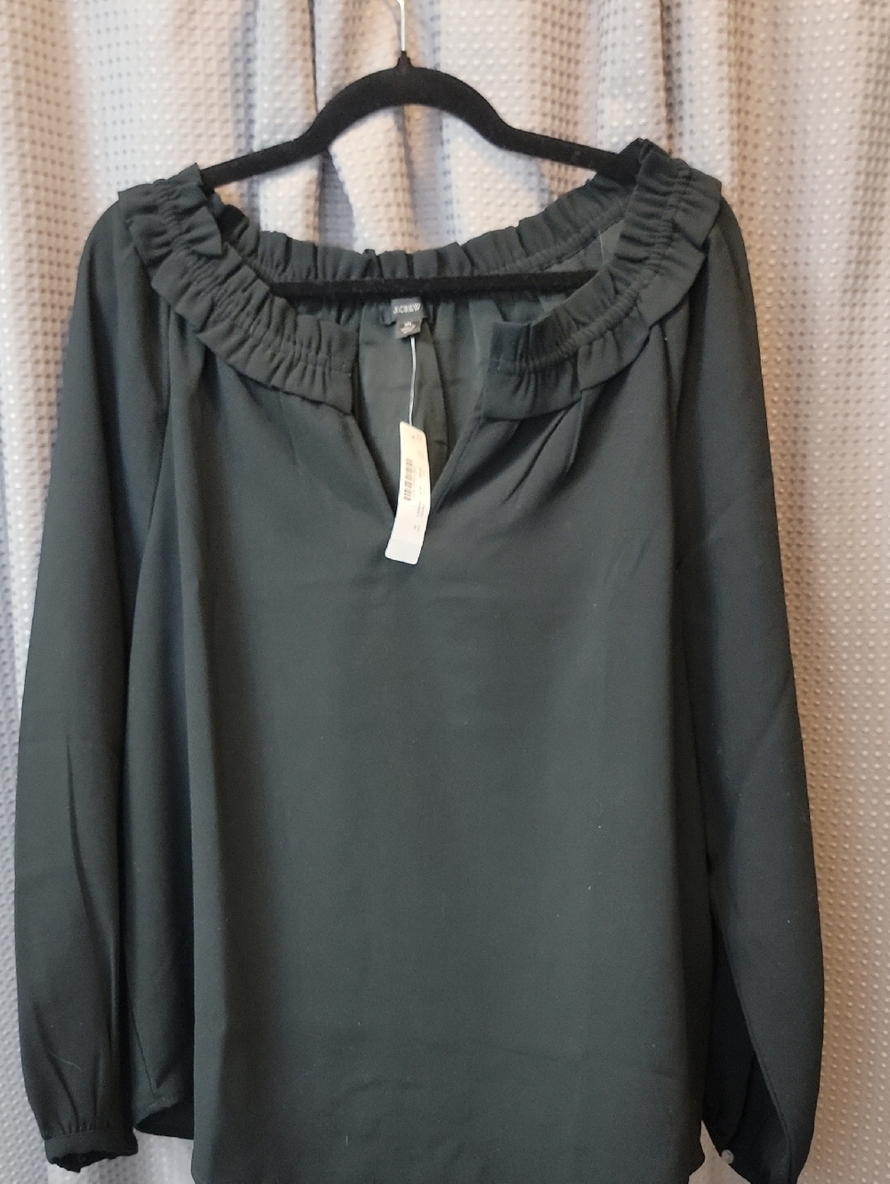 NWT J. Crew Drapey Ruffleneck top in 365 crepe Size XL